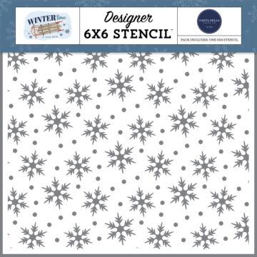Carta Bella Stencil, Wintertime - Bundle Up Snow