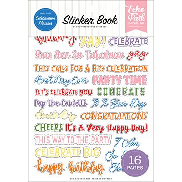 Echo Park Essentials Celebration Phrases Sticker Book