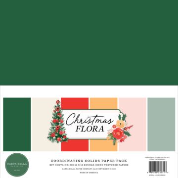 Carta Bella 12X12 Solids Kit, Christmas Flora