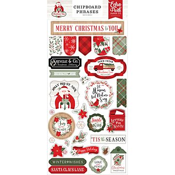 Echo Park Chipboard Phrases, Christmas Time