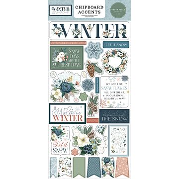 Echo Park Chipboard Accents, Winter Wonderland