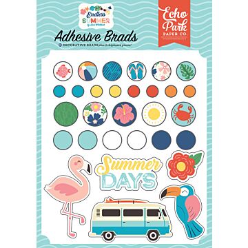 Echo Park Adhesive Brads, Endless Summer
