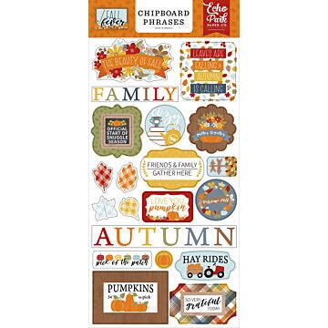 Echo Park Chipboard Phrases, Fall Fever