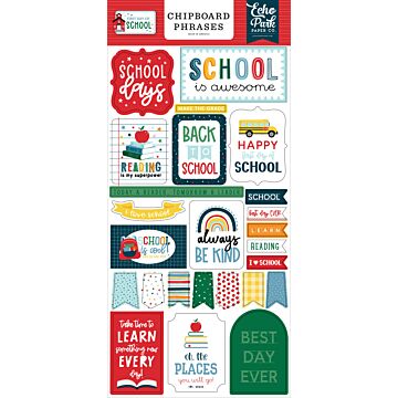 Echo Park Chipboard Phrases, First Day of School