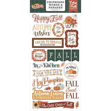Echo Park Feels Like Fall Chipboard Words & Phrases