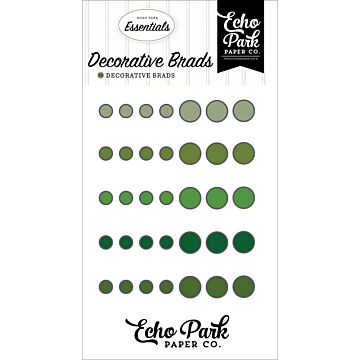 Echo Park Decorative Brads, Green Essentials