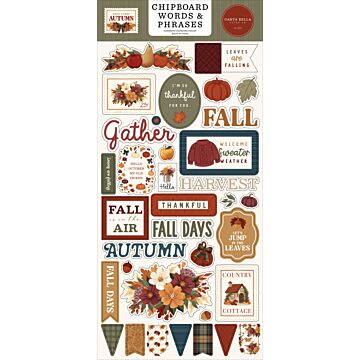 Echo Park Here Comes Autumn Chipboard Words & Phrases