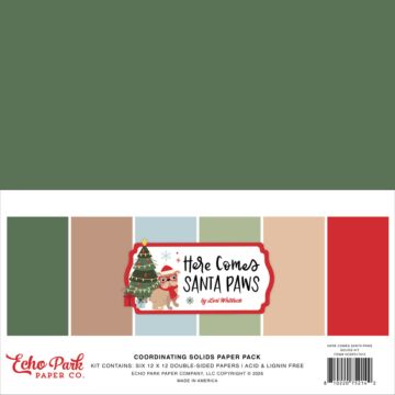 Echo Park Here Comes Santa Paws 12x12 Solids Kit