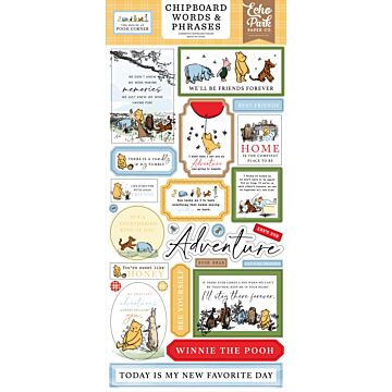Echo Park Chipboard Words & Phrases, The House at Pooh Corner