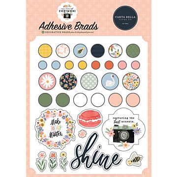 Carta Bella Adhesive Brads, Here There and Everywhere