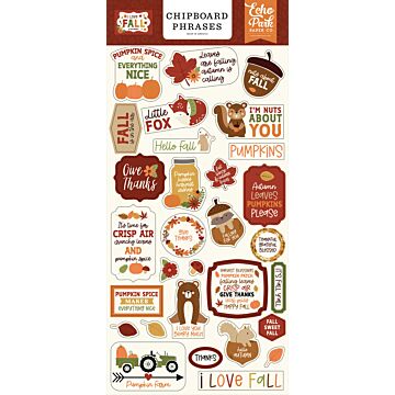 Echo Park Chipboard Phrases, I Love Fall