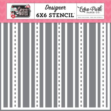 Echo Park Stencil, Love Notes - Smitten Stripes