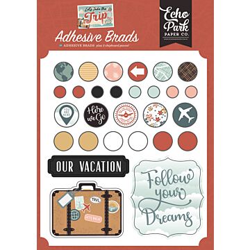 Echo Park Adhesive Brads, Let's Take the Trip