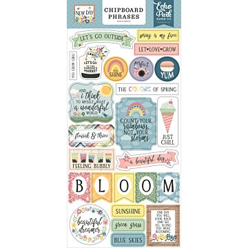 Echo Park Chipboard Phrases, New Day