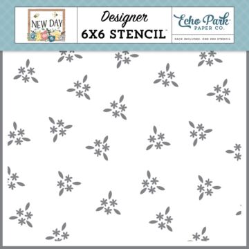 Echo Park New Day Mini Blooms 6x6 stencil with scattered small flower clusters pattern