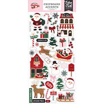 Echo Park North Pole Christmas Chipboard Accents