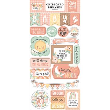 Echo Park Chipboard Phrases, Our Baby Girl