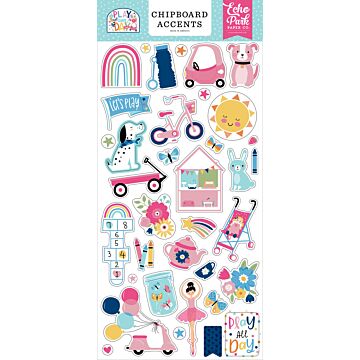 Echo Park Chipboard Accents, Play All Day Girl
