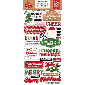 Echo Park Chipboard Words & Phrases, Santa's Christmas Delivery
