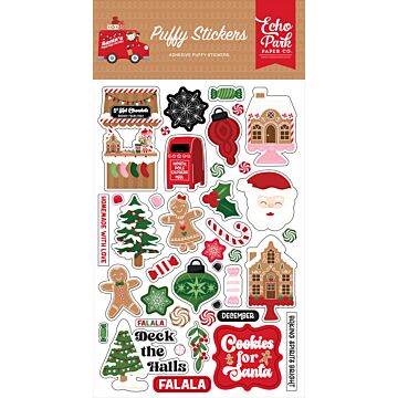 Echo Park Puffy Stickers, Santa's Christmas Delivery