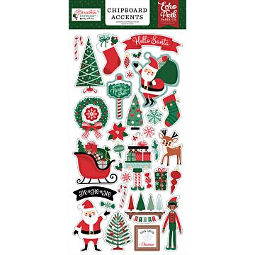 Echo Park Chipboard Accents, Christmas Express
