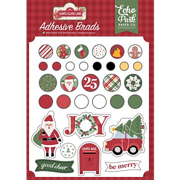 Echo Park Adhesive Brads, Santa Claus Lane