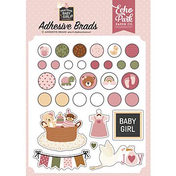 Echo Park Adhesive Brads, Special Delivery Baby Girl