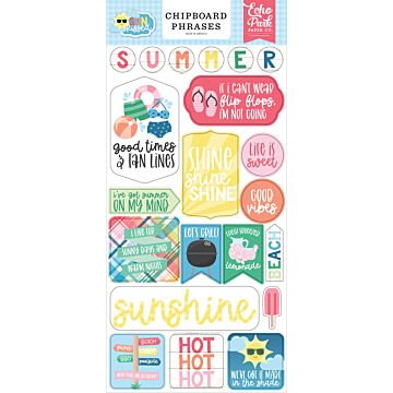 Echo Park Chipboard Phrases, Sun Kissed