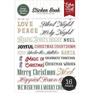 Echo Park Essentials Vintage Christmas Phrases Sticker Book