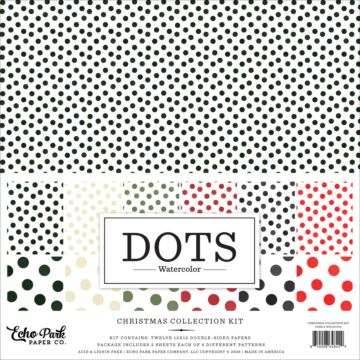 Echo Park Watercolor Polka Dots Christmas 12x12 Collection Kit