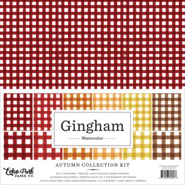 Echo Park Watercolor Gingham Autumn 12x12 Collection Kit