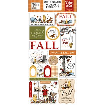 Echo Park Chipboard Words & Phrases, Winnie the Pooh Autumn