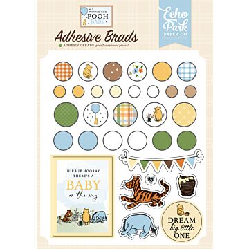 Echo Park Adhesive Brads, Winnie the Pooh Baby