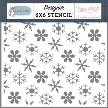 Echo Park Stencil, Winterland - Winter Wishes Snowflakes