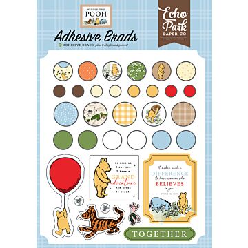 Echo Park Adhesive Brads, Winnie the Pooh