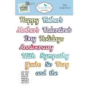 Elizabeth Craft Designs Die, Everyday Words 3