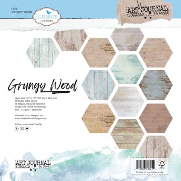 Elizabeth Craft Designs 12X12 Cardstock Pack, Grungy Wood