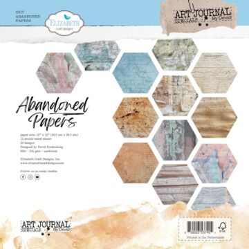 Elizabeth Craft Designs 12X12 Printed Cardstock Pack, Abandoned Papers