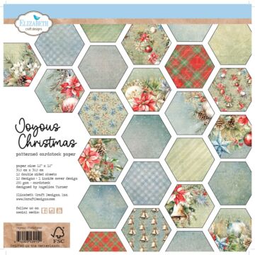 Elizabeth Craft Designs 12X12 Printed Cardstock Pac, Joyous Christmas