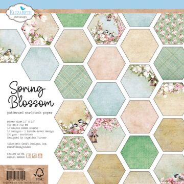 Elizabeth Craft Designs 12X12 Printed Cardstock Pack, Spring Blossom