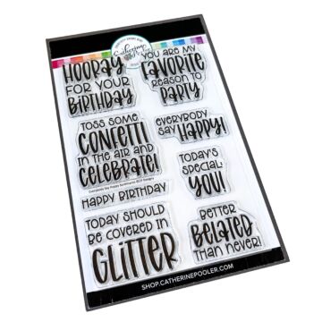 Catherine Pooler Stamp Set - Everybody Say Happy Birthday Sentiment