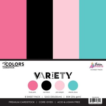 Photo Play Paper My Colors 12X12 Cardstock Variety Pack, Fashion Dreams (8 Sheets)