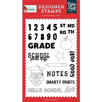 Echo Park First Day Of School: Grade School Stamp Set