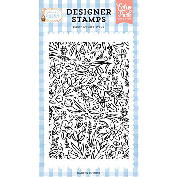 Echo Park My Favorite Easter: Easter Blooms Background Stamp Set