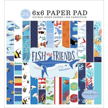 Carta Bella - 6"x6" Paper Pad - Fish are Friends