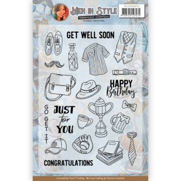 Find IT Trading Yvonne Creations Clear Stamp, Men in Style