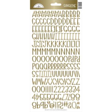 Doodlebug Sunshine Cardstock Alpha Stickers 6"X13"-Gold Foil