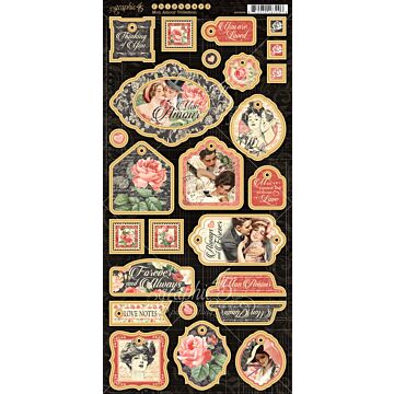 Graphic 45 Chipboard, Mon Amour