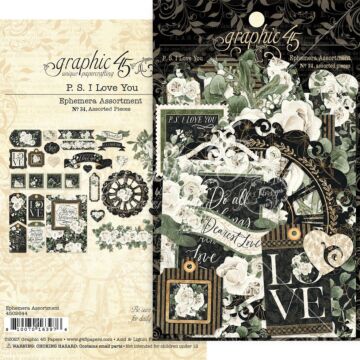 Graphic 45 Ephemera Assortment, P.S. I Love You