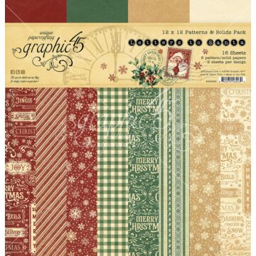 Graphic 45 12X12 Patterns & Solids Paper Pack, Letters to Santa